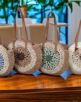 Handcrafted Round Woven Tote Bag