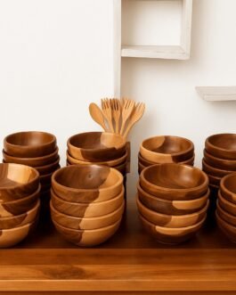 Handcrafted Wooden Soup Bowl