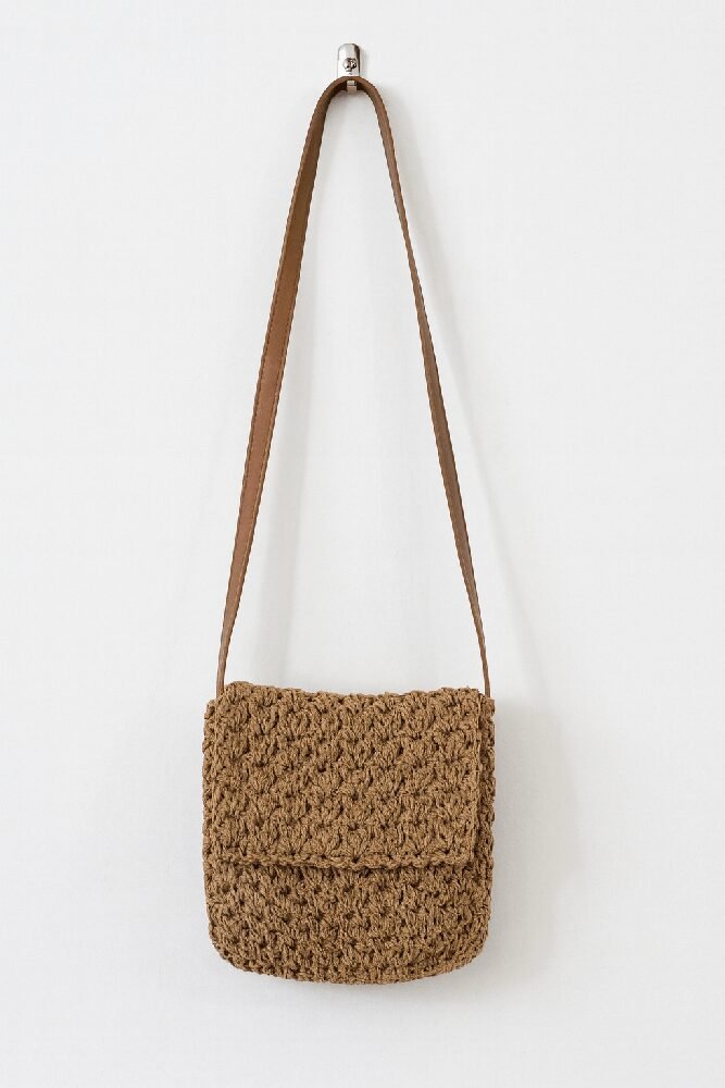 Handcrafted Woven Sling Bag brown-min