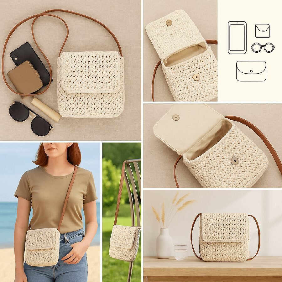 Handcrafted Woven Jute Sling Bag - Image 8