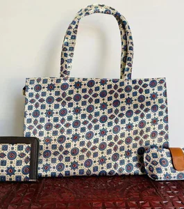 Indian Kutch Ajarakh Tote Bag- 3 Piece Combo