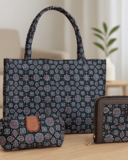 Indian Kutch Ajarakh- Print Tote Bag- 3 Piece Combo