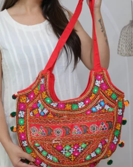 Indian Kutch Handwork Round Tote Bag_style