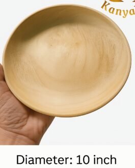 Kanyaka white Teak wood Round Plate