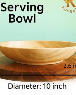 Kanyaka Teak Wood Large Serving Bowl
