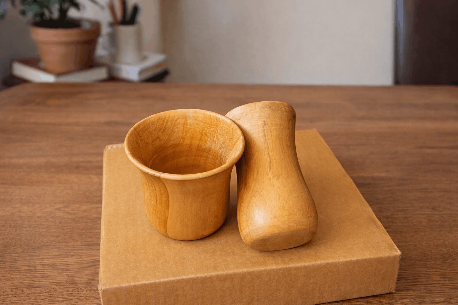 Kanyaka Teak Wood Kasumbal Water Glass- Set of 2 - Image 3