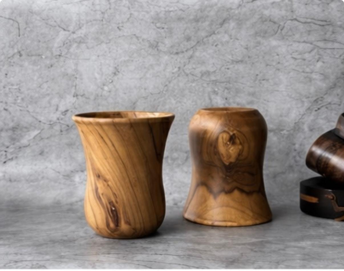 Kanyaka Teak Wood Kasumbal Water Glass- Set of 2 - Image 2