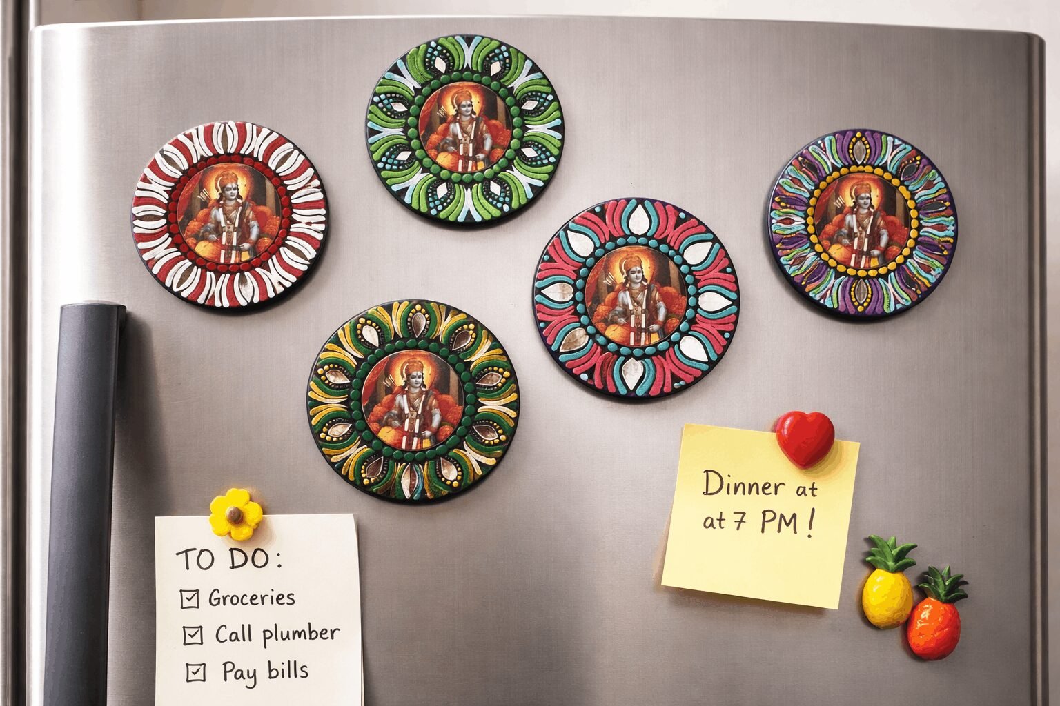 Hand-Painted Mandala- Fridge Magnet - Image 2