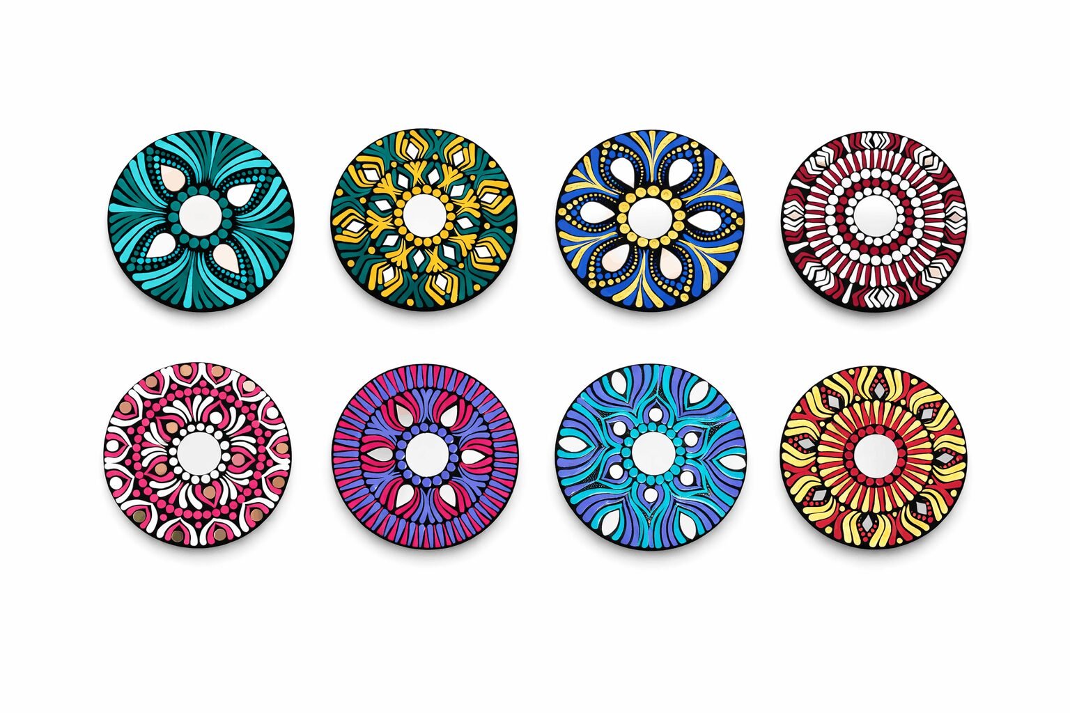 Hand-Painted Mandala-Wooden Coaster - Image 2