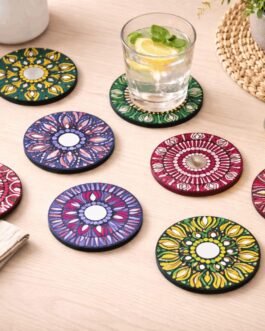 Hand-Painted Mandala-Wooden Coaster