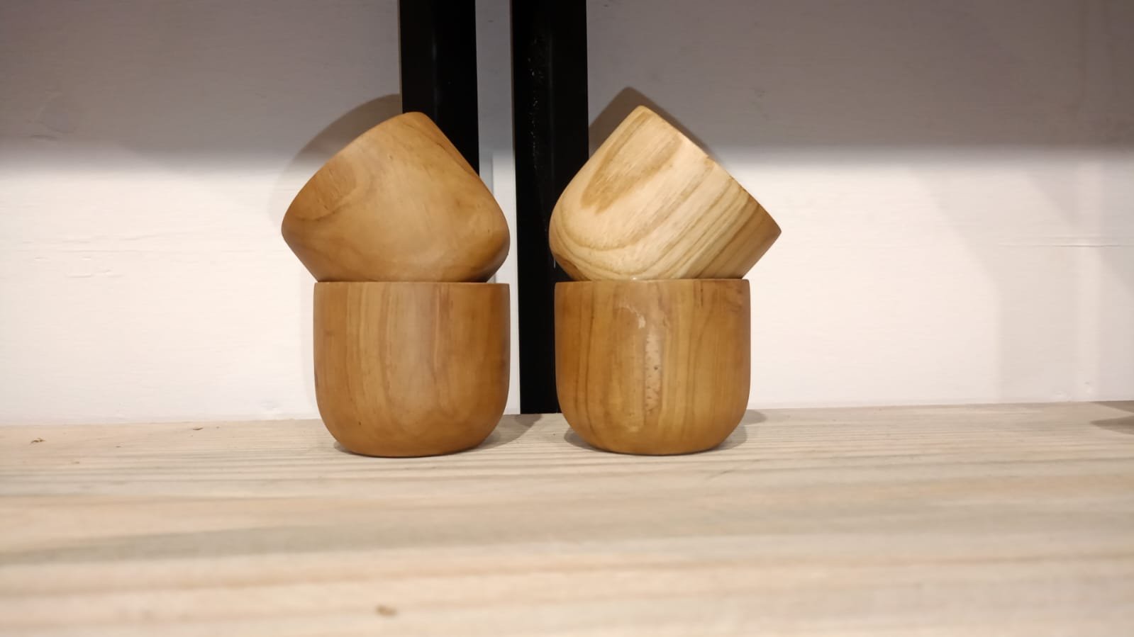 Kanyaka Teak Wood Teacup Set of 2 - Image 2