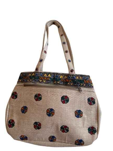 Indian Madhubani-Painting Jute Tote Bag - Image 5