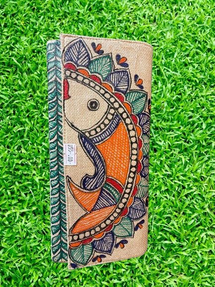 Indian Madhubani-Painting Jute clutch - Image 5