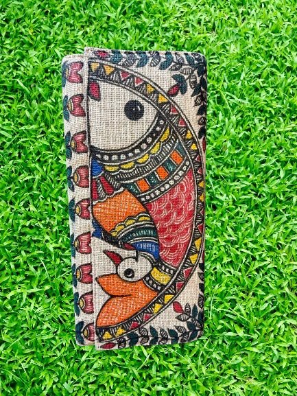 Indian Madhubani-Painting Jute clutch - Image 4