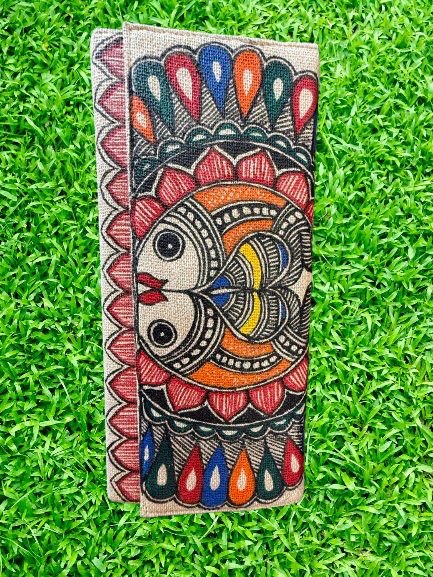Indian Madhubani-Painting Jute clutch - Image 3