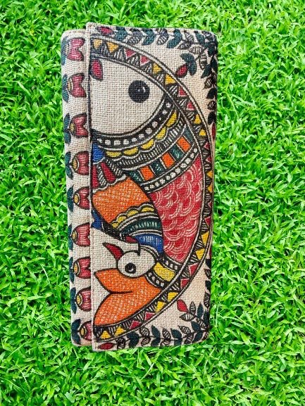 Indian Madhubani-Painting Jute clutch - Image 2