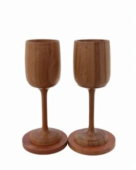 Kanyaka Handcrafted Neem Wood Wine Glass- Set of 2