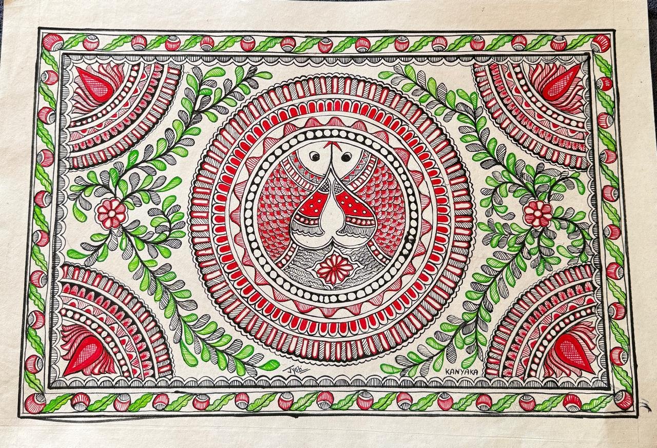Mithila folk-Art Wall Hanging on Art Paper (A3)