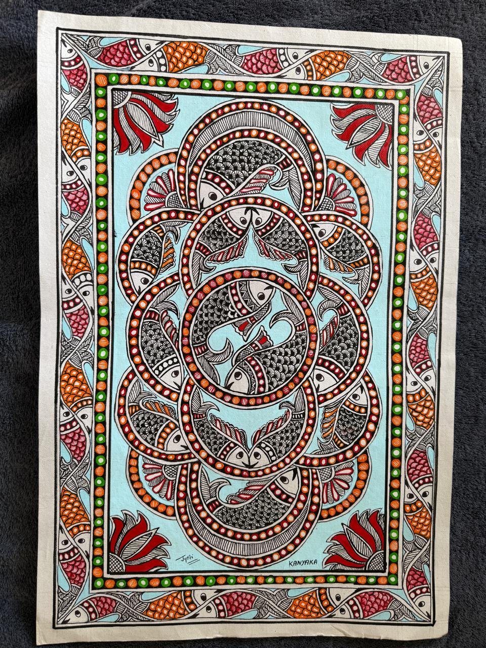 Mithila folk-Art Wall Hanging on Art Paper (A3) - Image 3