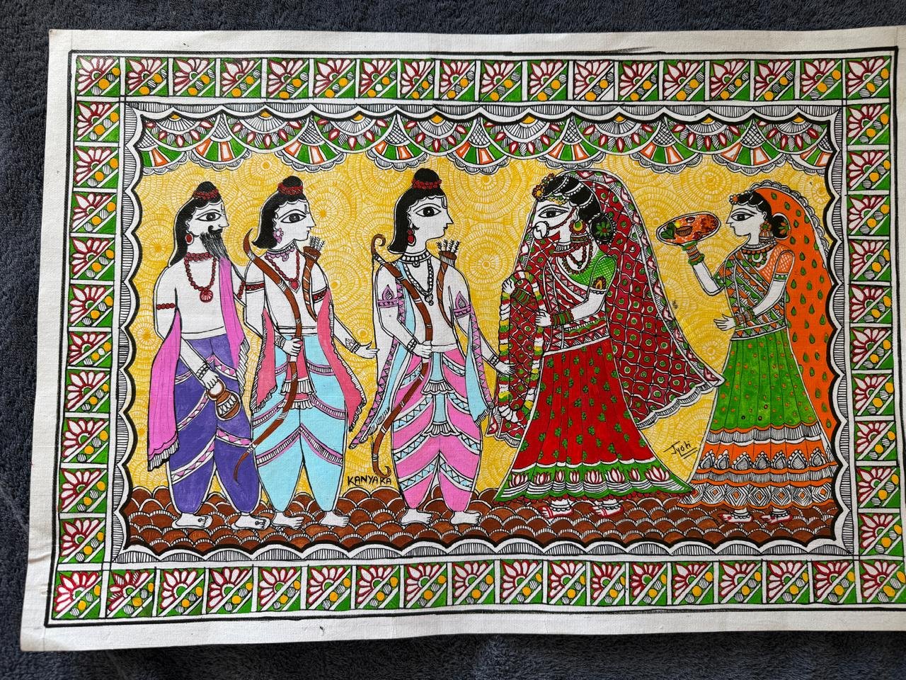 Mithila folk-Art Wall Hanging on Art Paper (A3) - Image 2