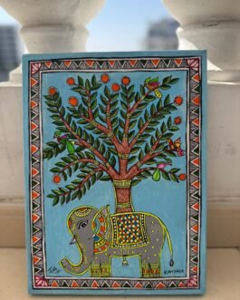 Mithila folk-Art Canvas Wall Hanging (A4)