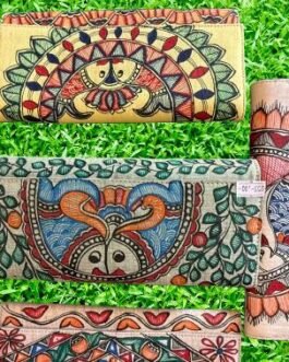Indian Madhubani-Painting Khadi-Cotton clutch