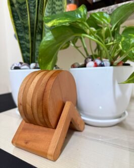 Kanyaka Solid wooden coaster- set of 6 with wooden Stand